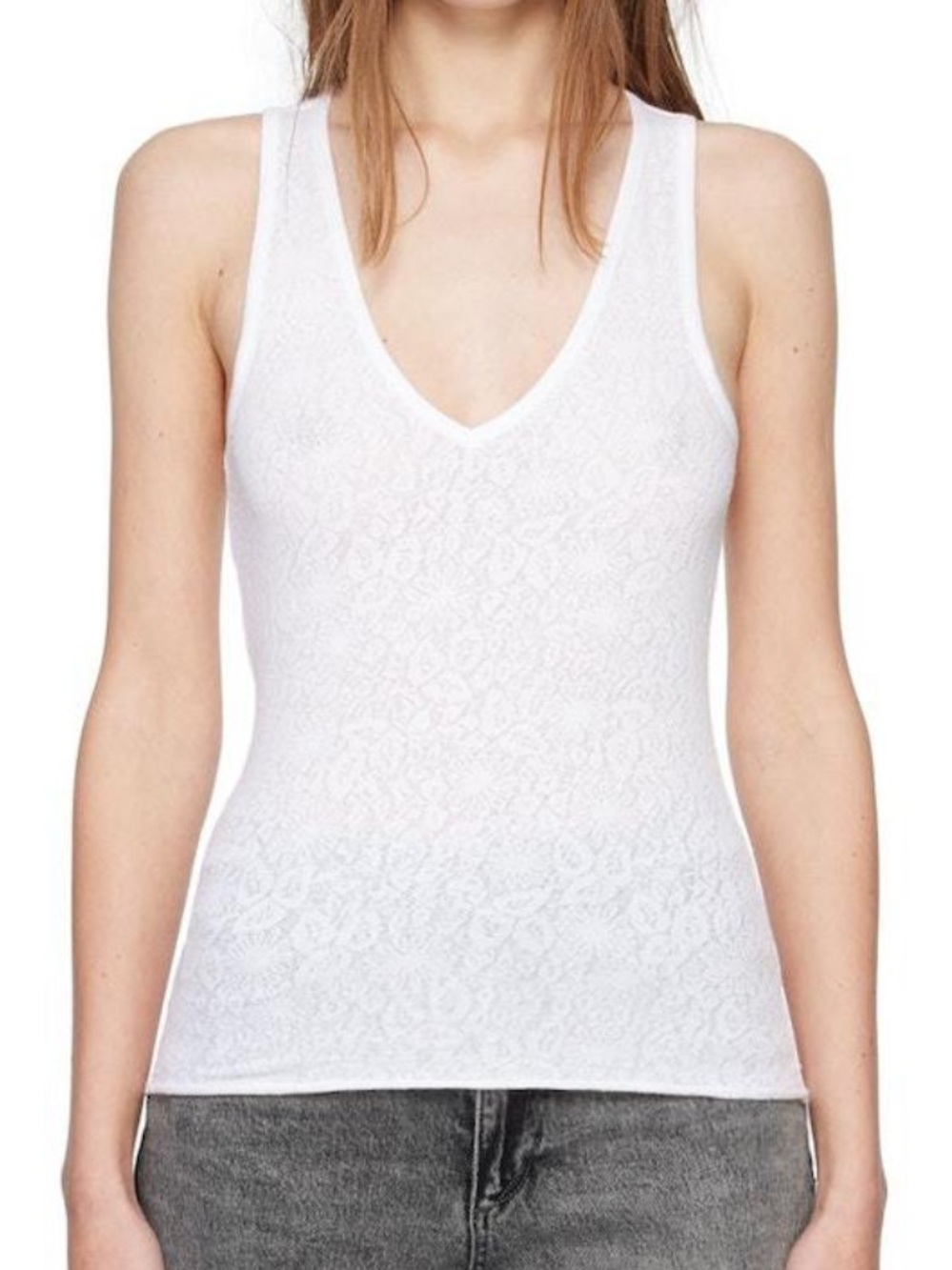 Rag & Bone White Gemma Tank Top Size Medium